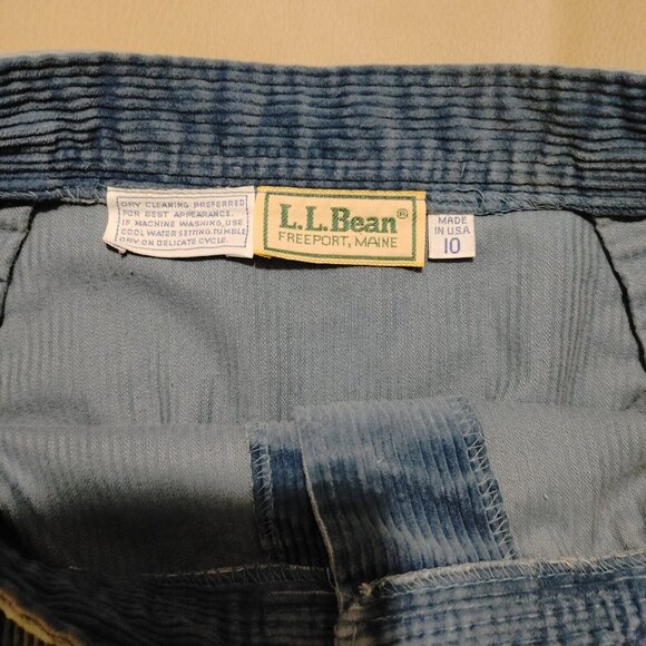 Vintage 80s L.L. Bean Blue Corduroy Skirt - Picture 6 of 14
